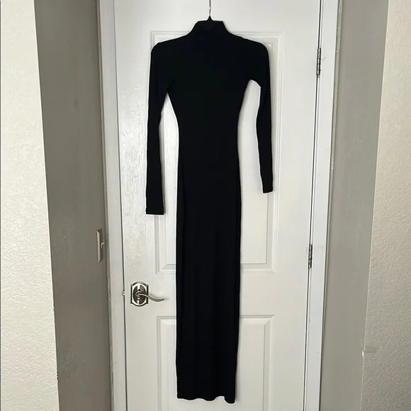 Onyx SKIMS Soft Lounge Turtleneck Mock Neck Long Sleeve Dress Size XS & 2X NWT - Picture 4 of 9